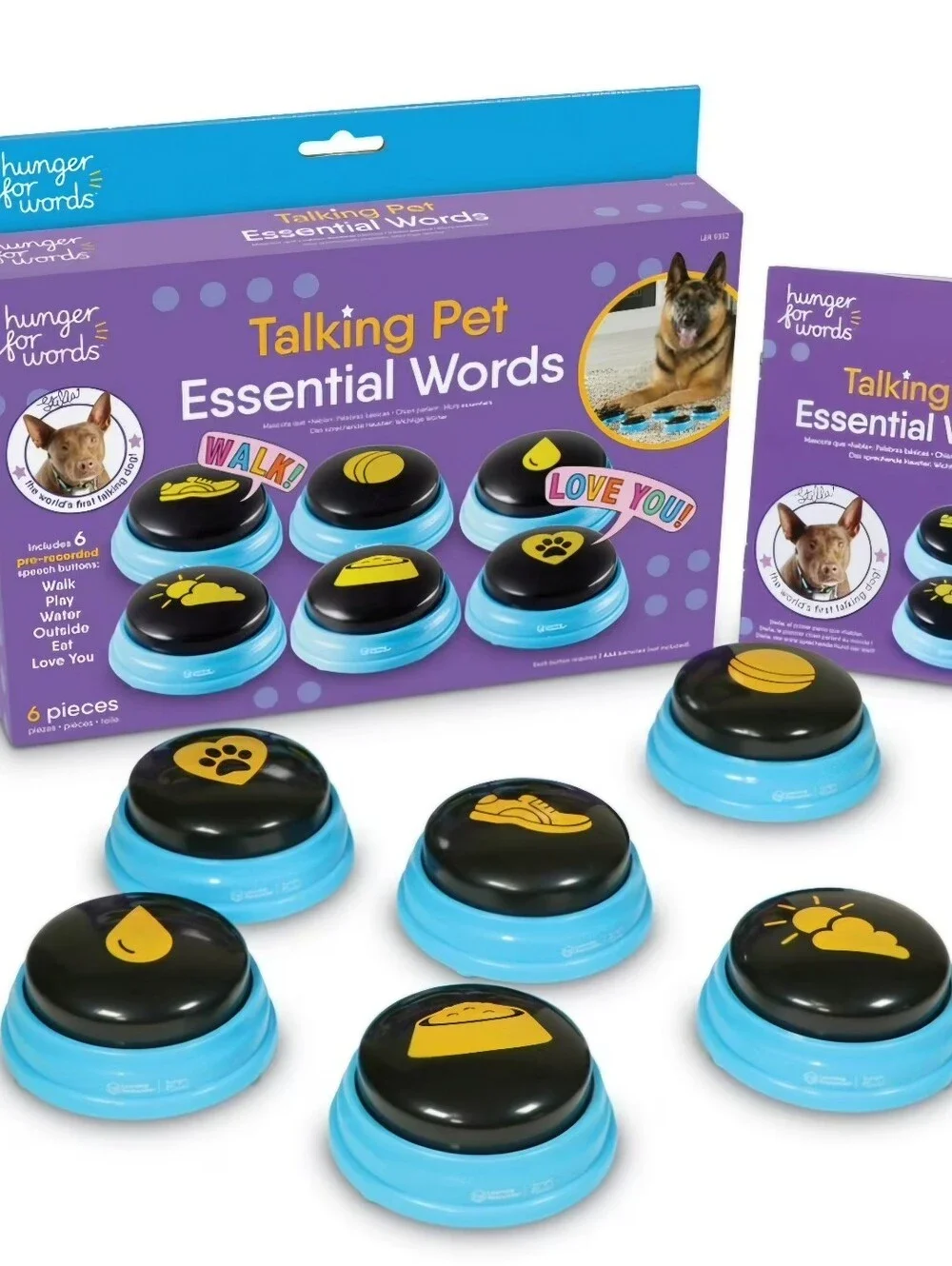 Hunger for Words Talking Pet Essential Words 6-Piece Buttons
